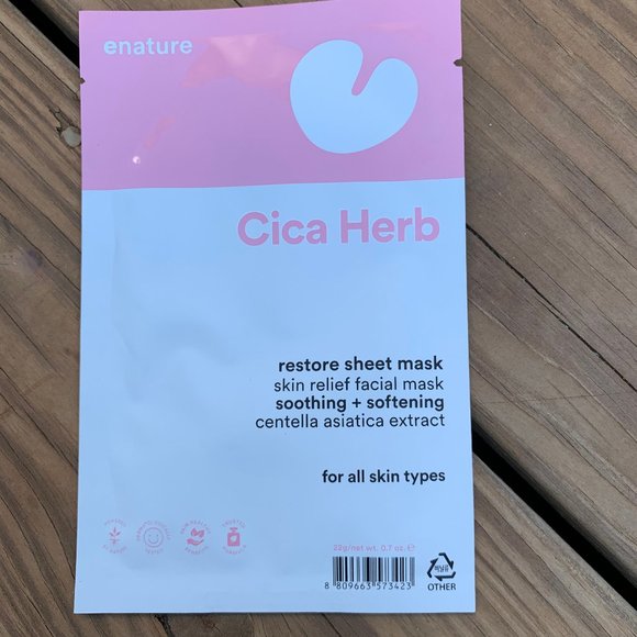 ENATURE Cica Herb Restore and Squeeze Green Watery Sheet Mask Duo - Picture 3 of 6
